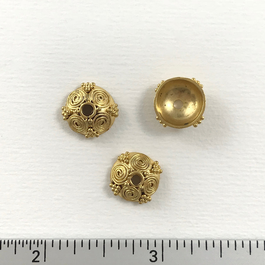 Gold plate  Half round Bead Cap (GOP_025)