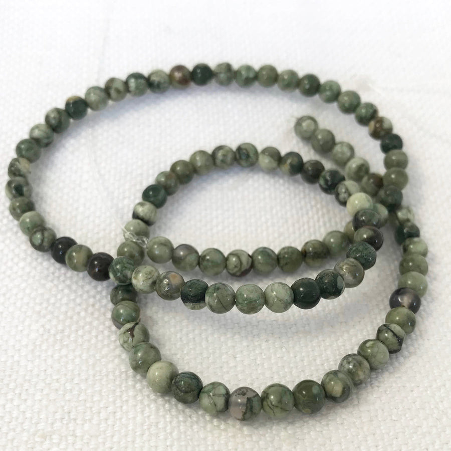 Green Jasper Round Bead Strand (GRJ_002)