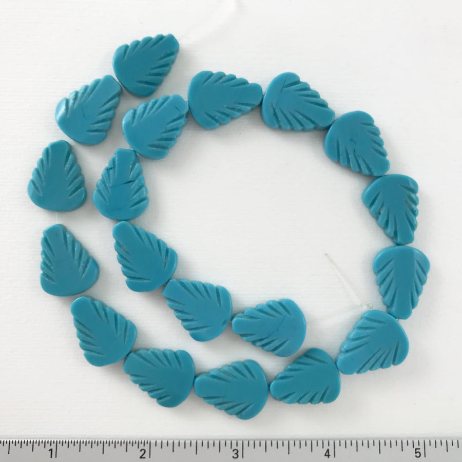 Howlite Carved Leaf Bead Strand (HOW_001)