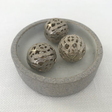 Silver Filigree Round Bead (INS_027)