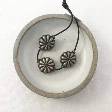 Silver Flower Coin Bead (INS_031)