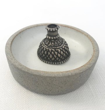 Silver  Half Round Bead Cap (INS_041)