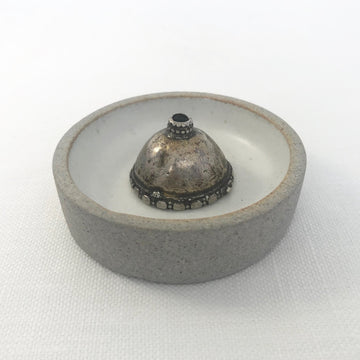 Silver  Half Round Bead Cap (INS_044)