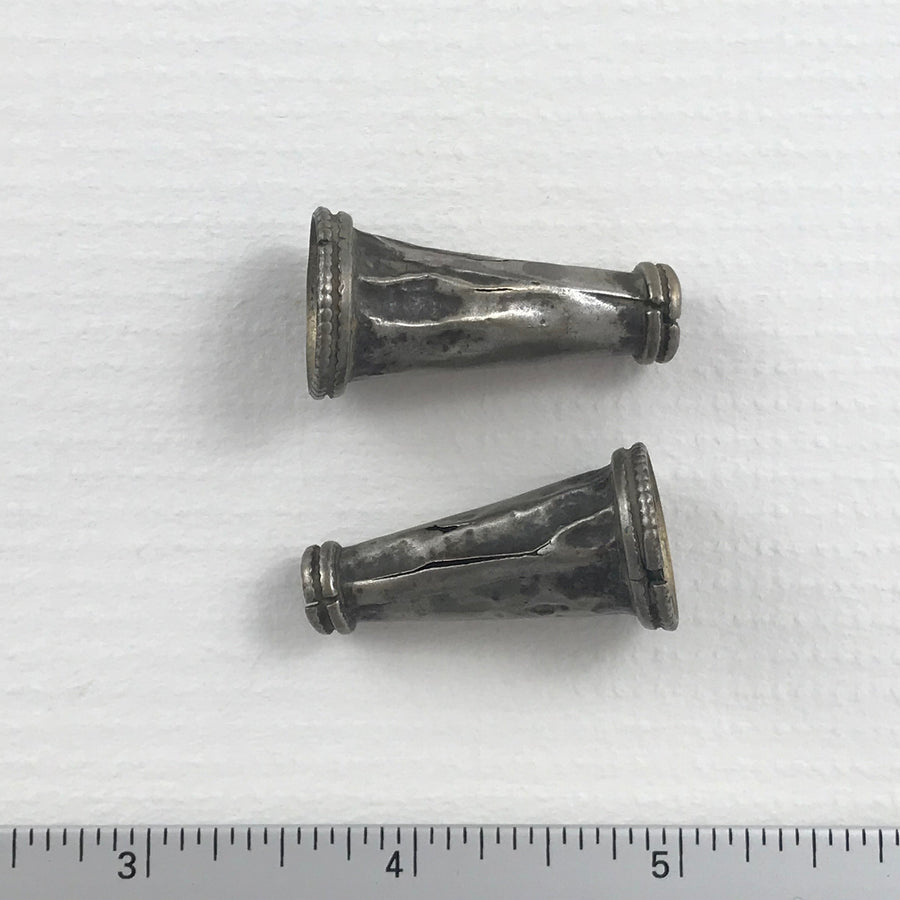 Silver Pair Cone Bead Cap (INS_045)
