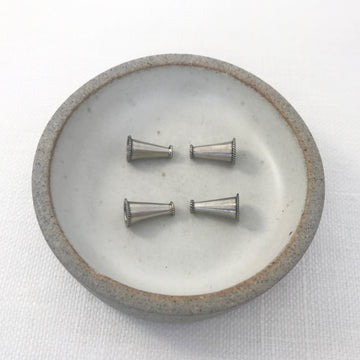 Silver Pair Cone Bead Cap (INS_050)