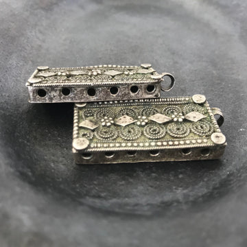 Silver Pair Rectangle Bead Spacer (INS_058)