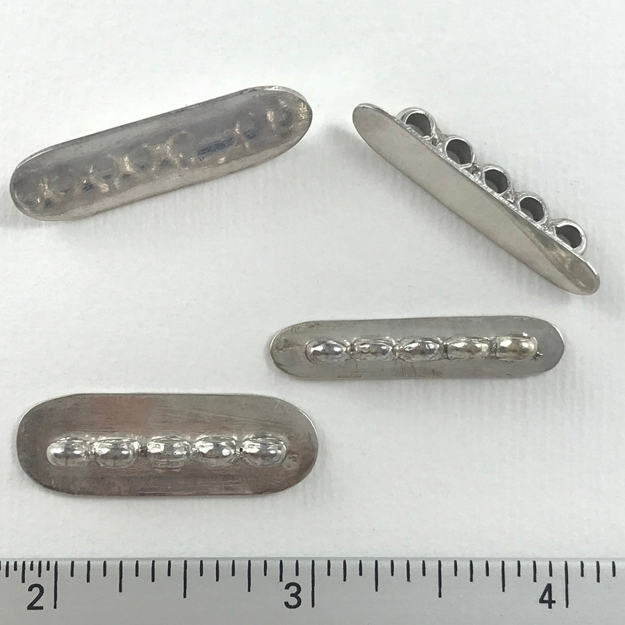 Silver Pair Oval Bead Spacer (INS-G064)