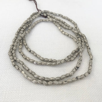 Silver Faceted Oval Bead Strand (INS-G079)