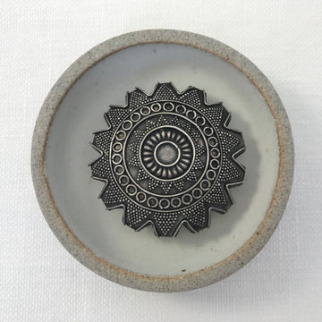 Silver Granulated Flat Round Bead (INS_095)