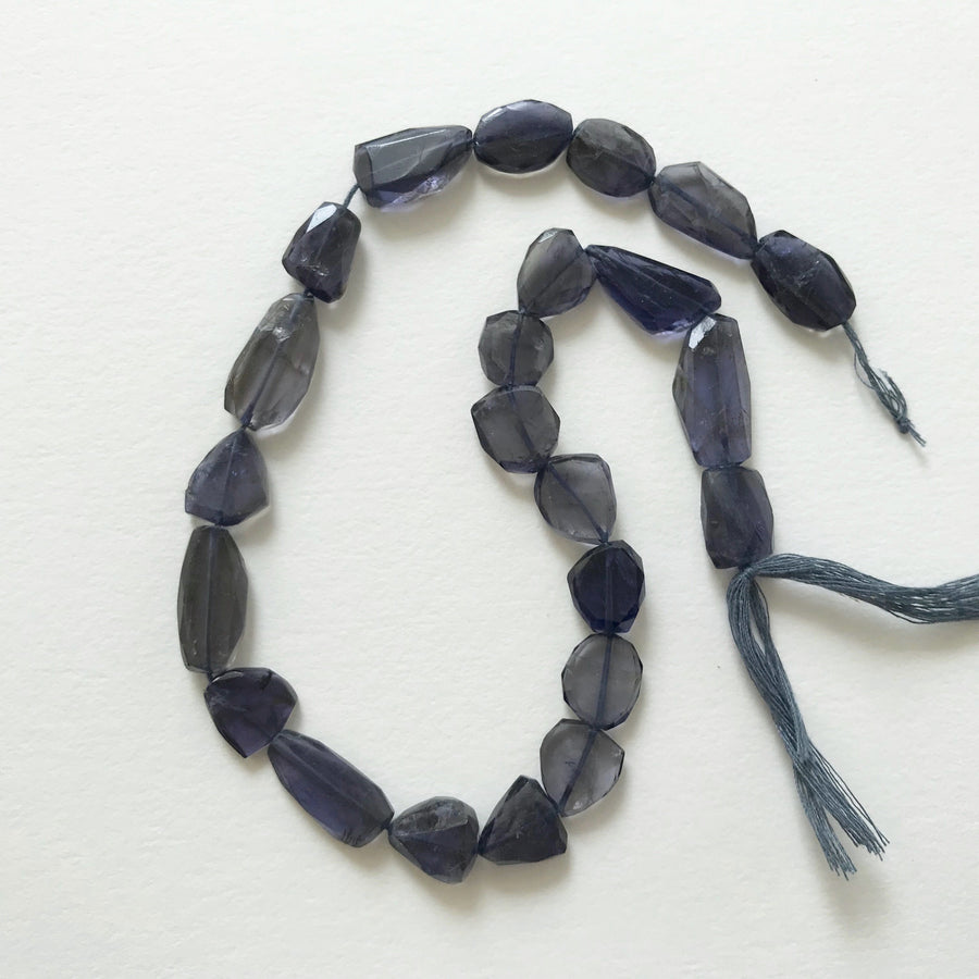 Iolite Faceted Nugget Bead Strand (IOL_005)