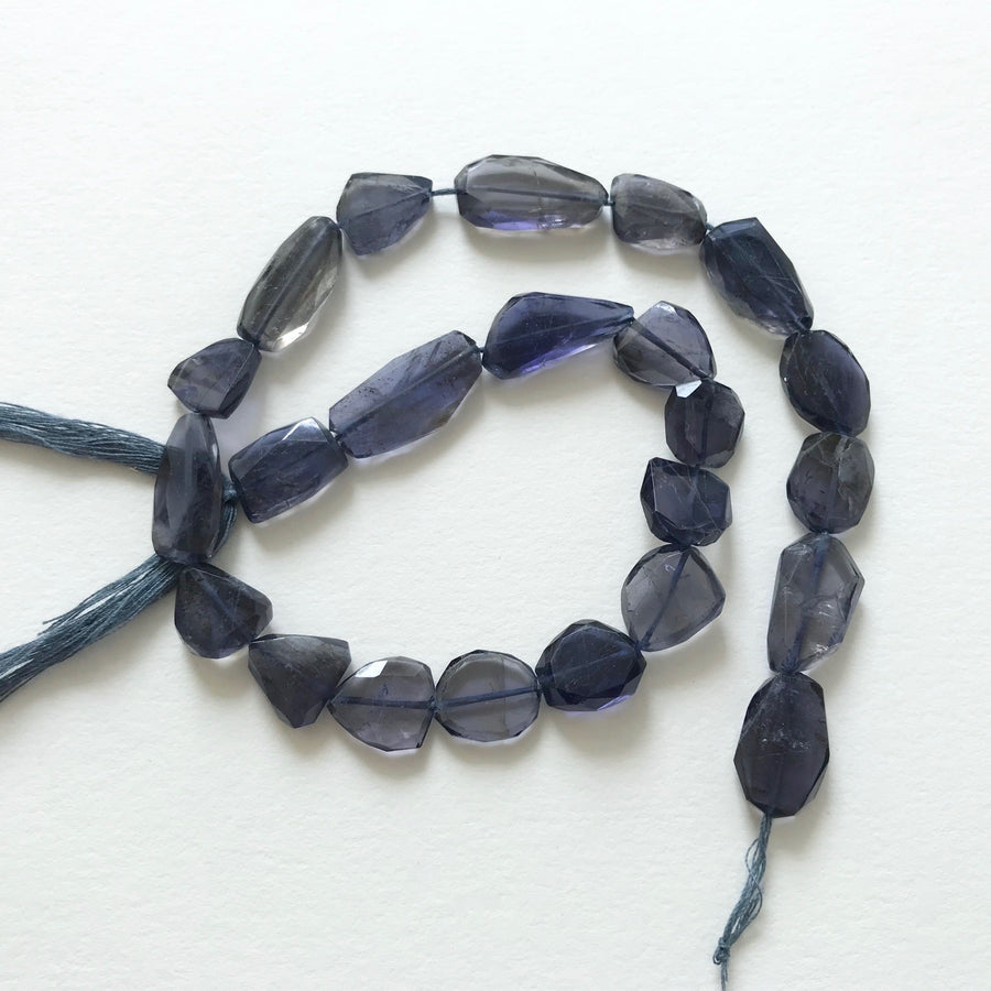 Iolite Faceted Nugget Bead Strand (IOL_005)