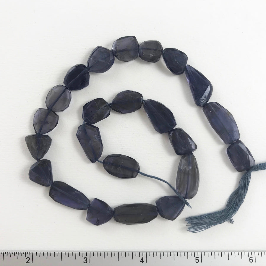 Iolite Faceted Nugget Bead Strand (IOL_005)