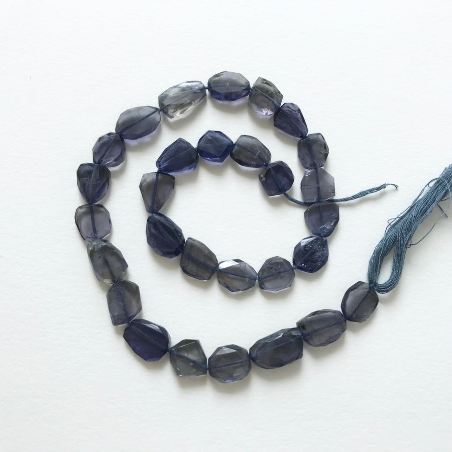Iolite Faceted Nugget Bead Strand (IOL_007)