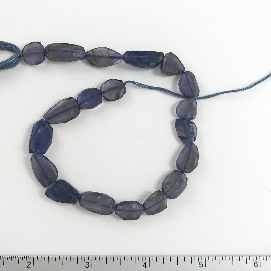 Iolite Faceted Nugget Bead Strand (IOL_008)