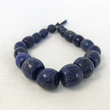 Lapis Barrel Graduated Bead Strand (LAP_007)