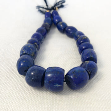 Lapis Barrel Graduated Bead Strand (LAP_008)