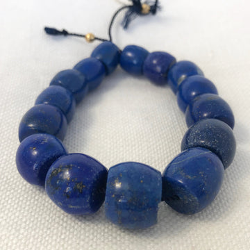 Lapis Barrel Graduated Bead Strand (LAP_009)