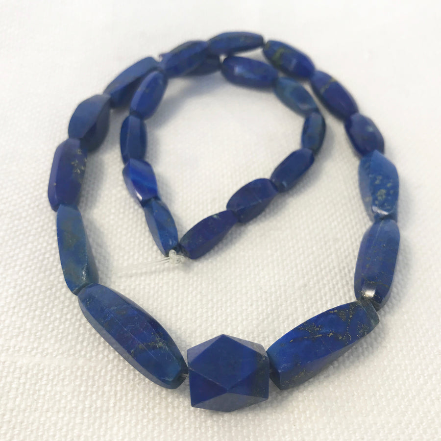 Lapis Faceted Oval Graduated Bead Strand (LAP_018)