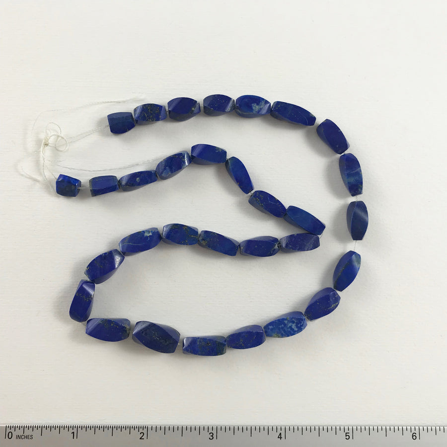 Lapis Faceted Oval Graduated Bead Strand (LAP_019)