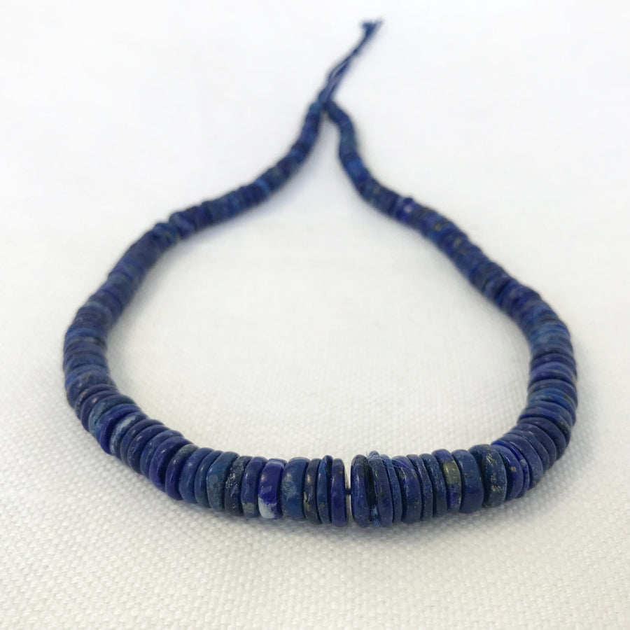 Lapis Rondelle Graduated Bead Strand (LAP_025)