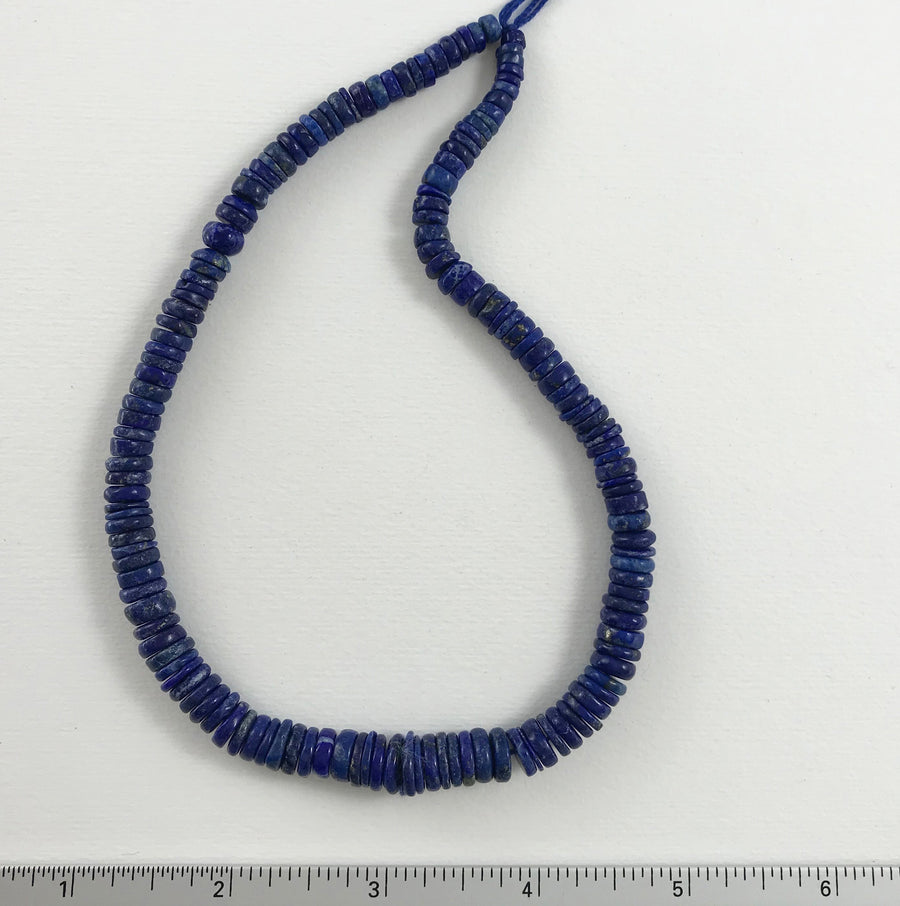 Lapis Rondelle Graduated Bead Strand (LAP_025)