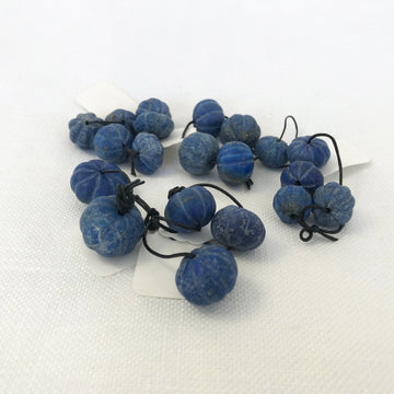 Lapis Carved, Matte Round Bead (LAP-G040)