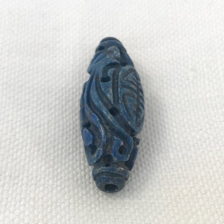 Lapis Carved Oval Bead (LAP_065)