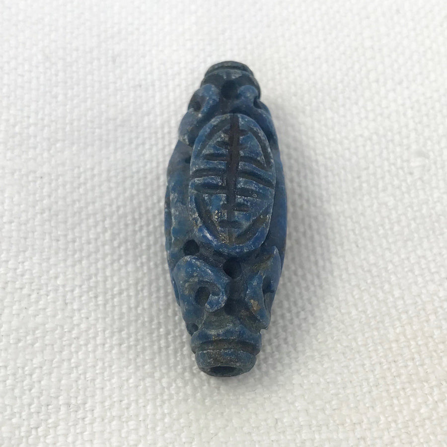 Lapis Carved Oval Bead (LAP_065)