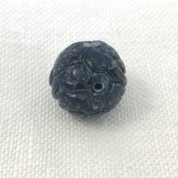 Lapis Carved Round Bead (LAP_066)