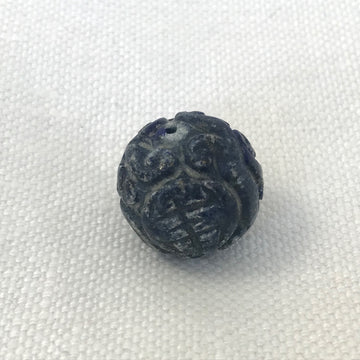 Lapis Carved Round Bead (LAP_067)