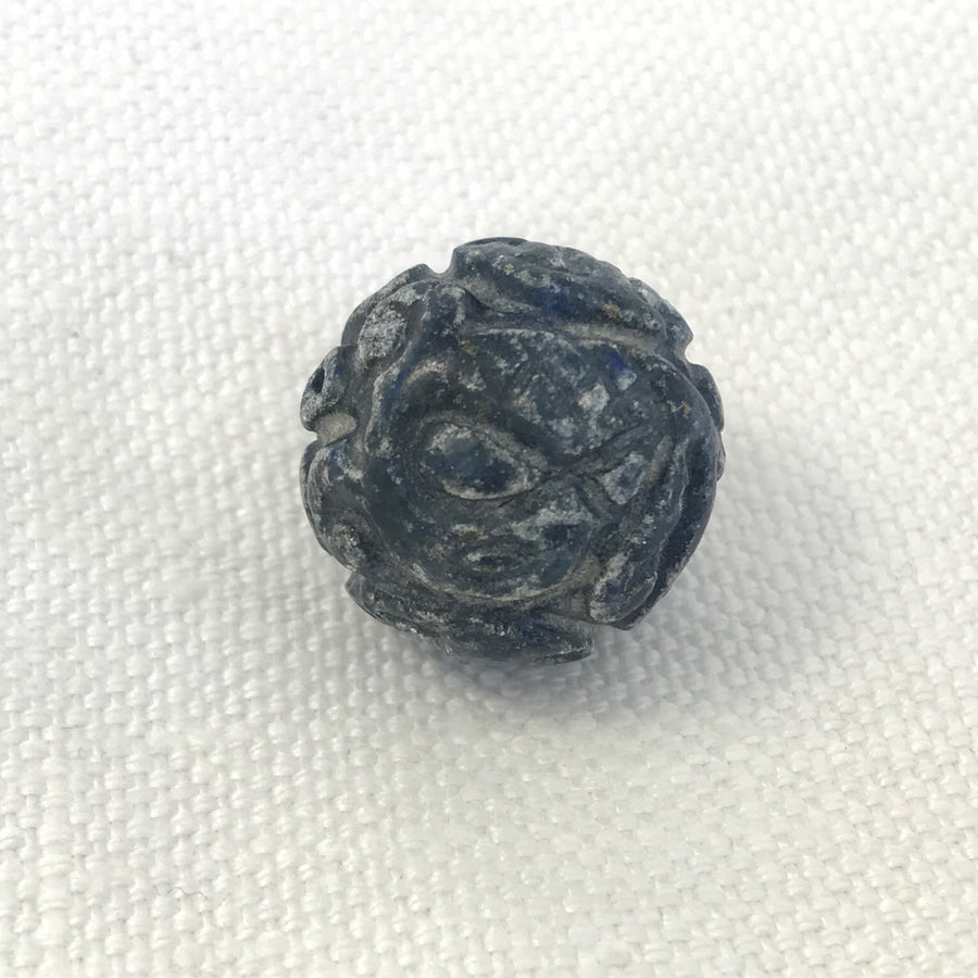 Lapis Carved Round Bead (LAP_067)