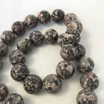 Leopard Jasper Round Bead Strand (LEJ_002)