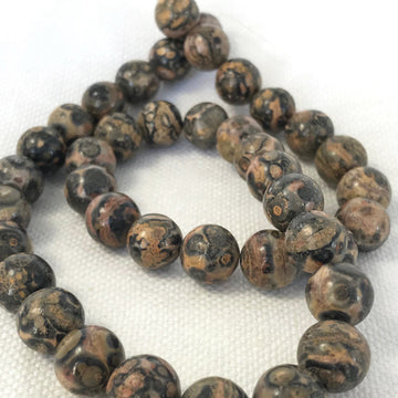 Leopard Jasper Round Bead Strand (LEJ_004)