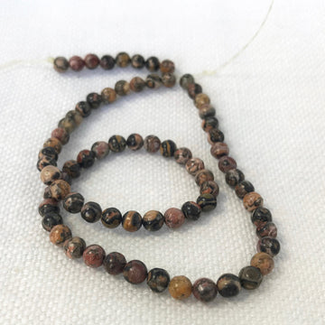 Leopard Jasper Round Bead Strand (LEJ_005)