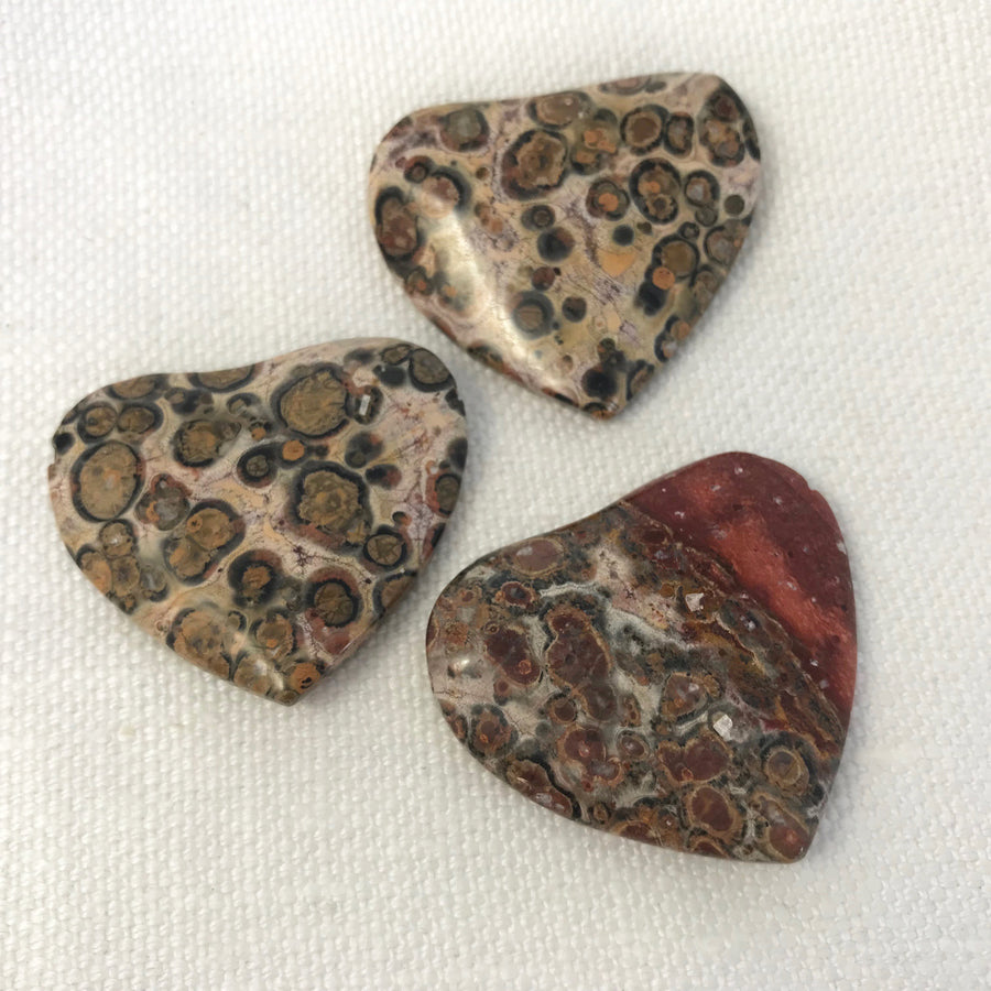 Leopard Jasper Heart No Hole Carved Object (LEJ-G010)