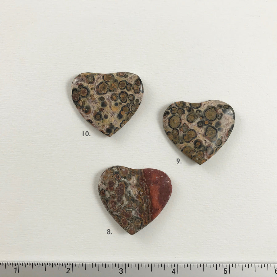 Leopard Jasper Heart No Hole Carved Object (LEJ-G010)