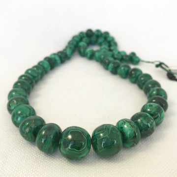 Malachite Round Graduated Bead Strand (MAL_001)