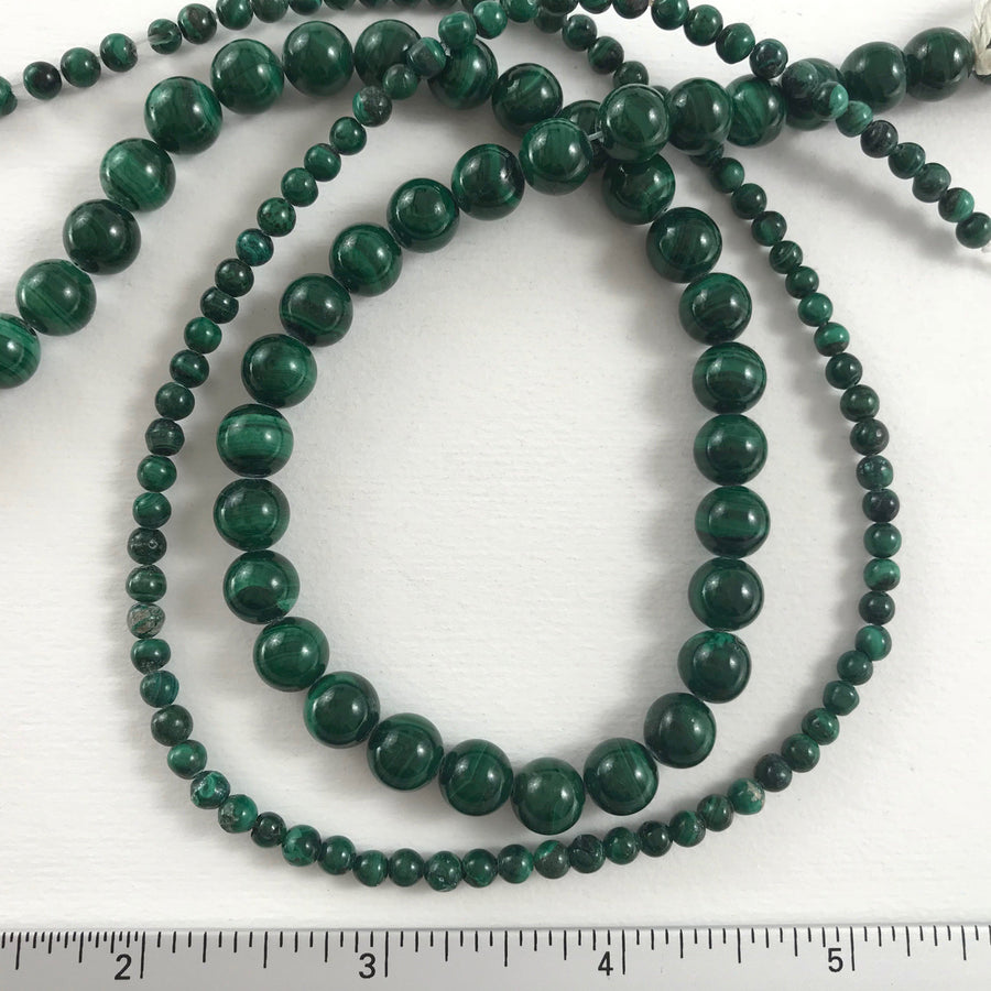 Malachite Round Bead Strand (MAL-G003)