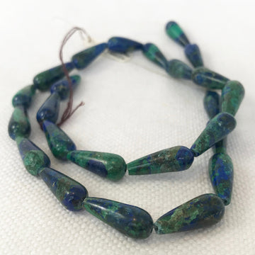 Malachite Chrysocolla Tear Bead Strand (MAL_030)