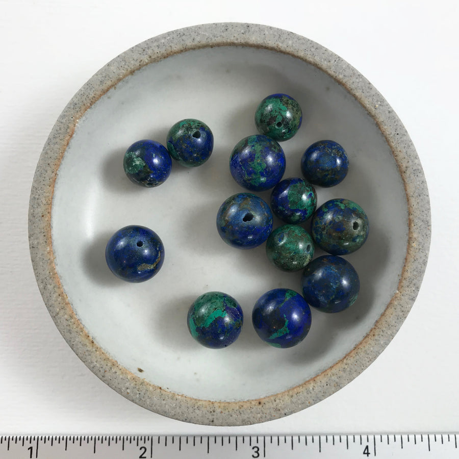 Malachite Chrysocolla Round Bead (MAL-G032)
