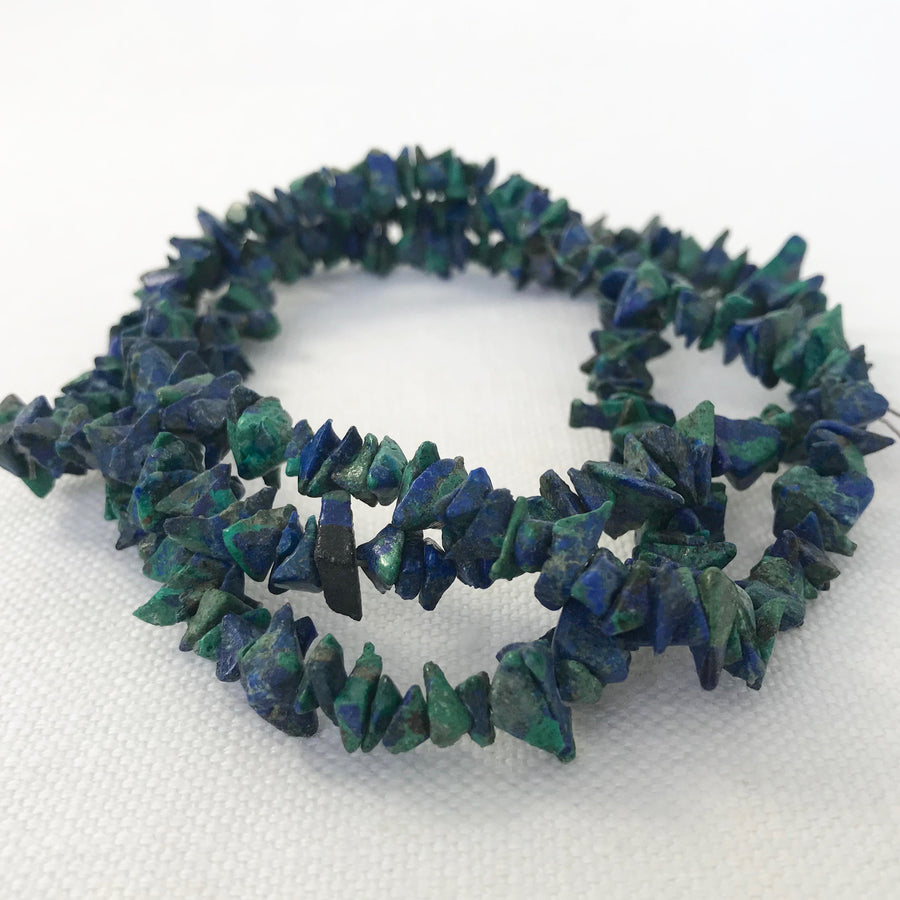 Malachite Chrysocolla Chip Bead Strand (MAL_035)