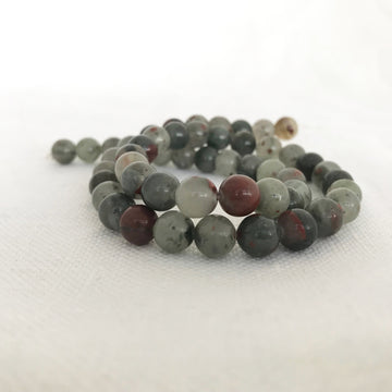 Moss agate Round Bead Strand (MOA_004)