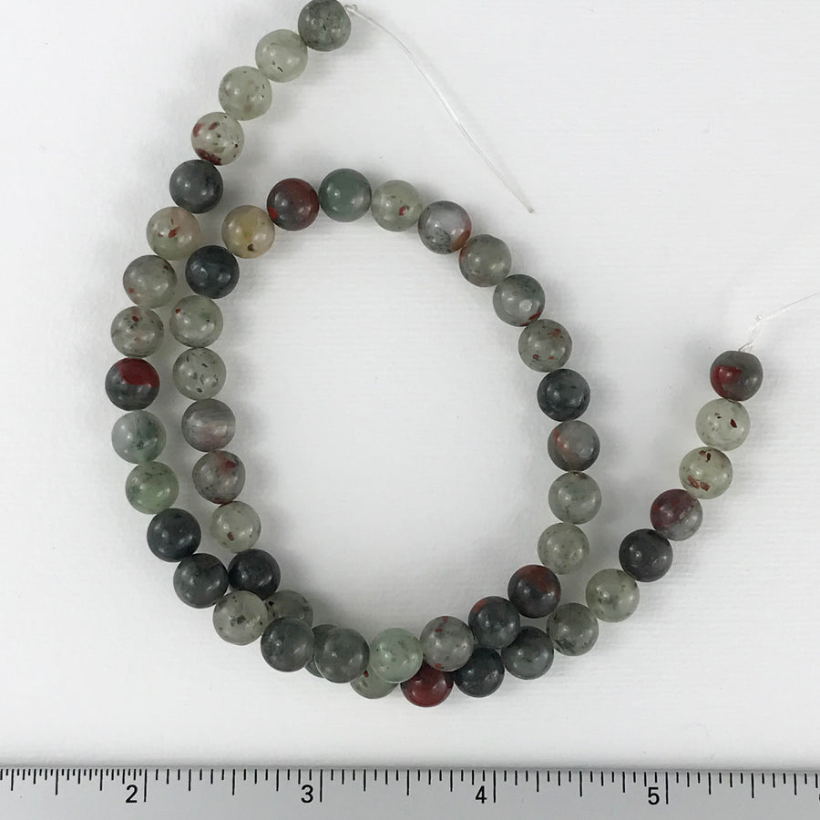 Moss agate Round Bead Strand (MOA_004)