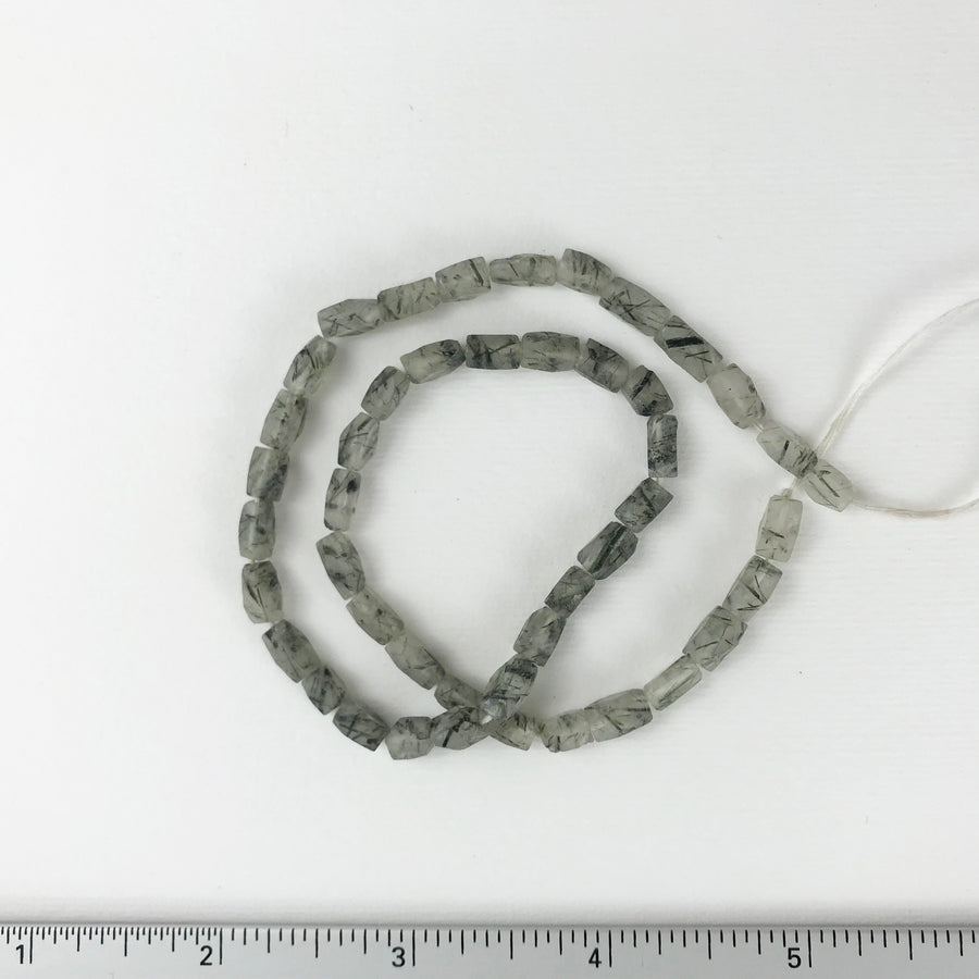 Moss agate Rectangular Tube Bead Strand (MOA_011)