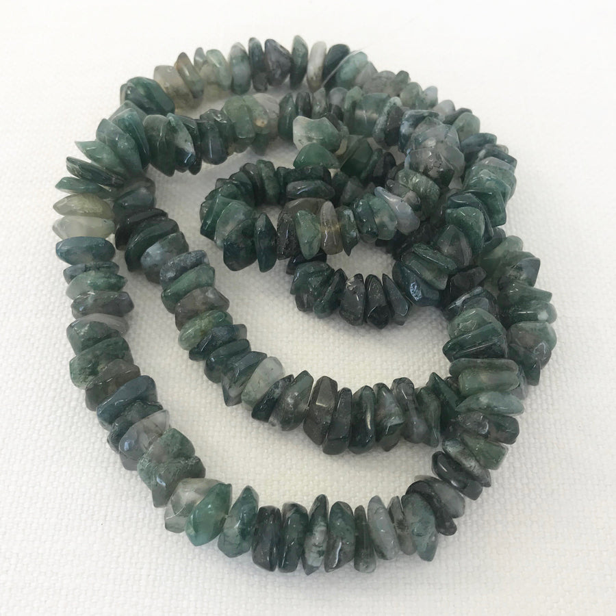 Moss agate Chip Bead Strand (MOA_012)