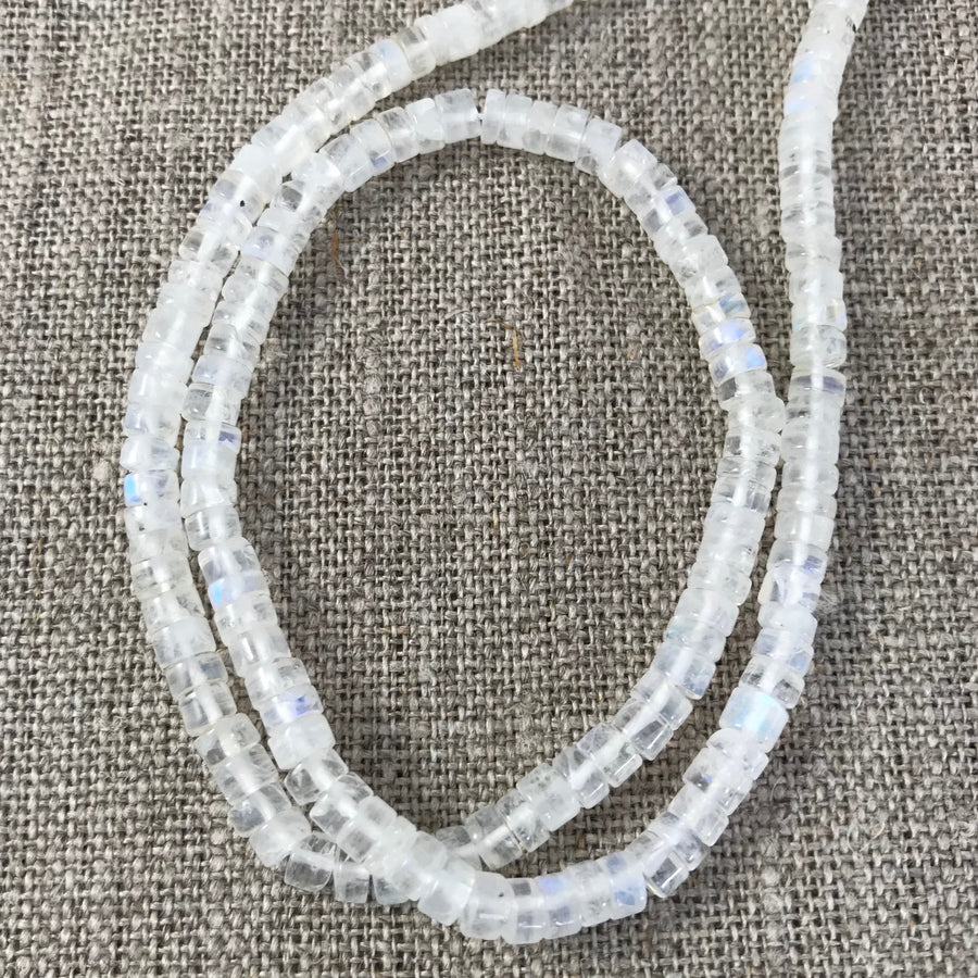 Moonstone Heishi Irridescent Bead Strand (MOO_020)