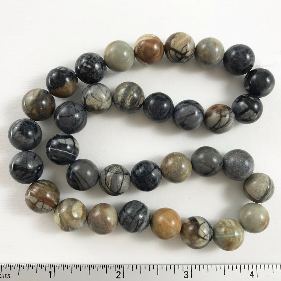 Marble Round Bead Strand (MRB_001)