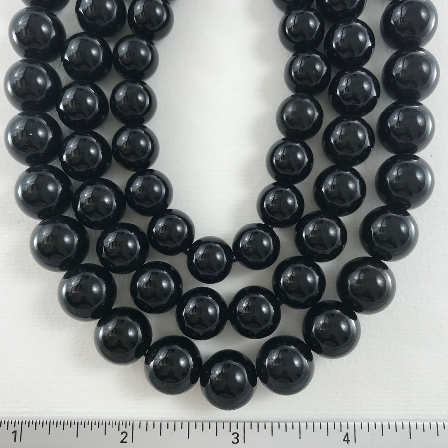Black Onyx Round Bead Strand (ONX-G003)