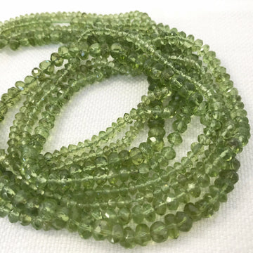 Peridot Faceted Rondelle Bead Strand (PER-G009)