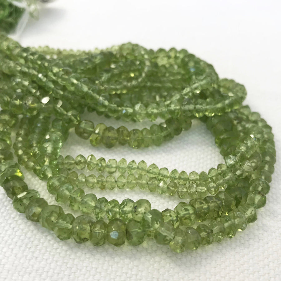 Peridot Faceted Rondelle Bead Strand (PER-G009)